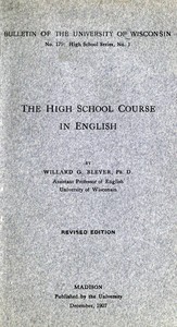 The high school course in English by Willard Grosvenor Bleyer